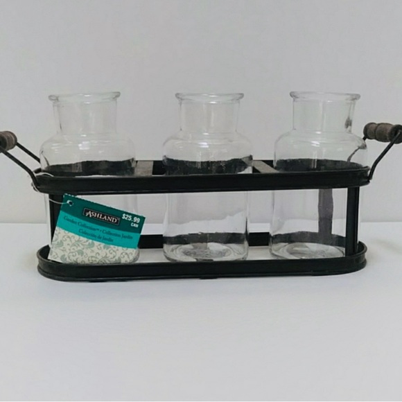 Garden Collection Jar Sets With Metal Holder. - Picture 2 of 11